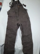 Vintage Carhartt Bib Overalls 40x32 Double Knee RO6 DKB Duck Canvas Brown