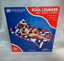 Koolwaves Pool Lounger Inflatable Pool Float, Red White Camo, 72 in Long unisex.