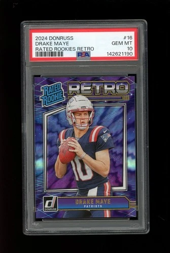 2024 Panini Donruss #16 Drake Maye Rated Rookies Retro RC PSA 10 Gem Mint
