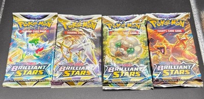 Pokemon Brilliant Stars Booster Packs Artset x 4 - Schwert & Schild 2022 - Sealed