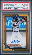 2024 Bowman Draft CARSON BENGE #BD-28 Gold Refractor #/50 - PSA 10 GEM MINT