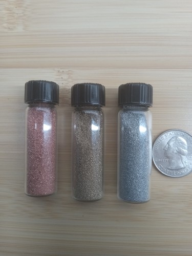 Copper Bar Brass Alum Saw Dust Shavings Precious Metal Glass Vial Gold Silver