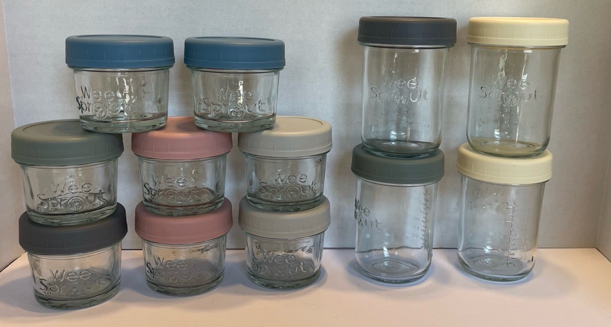 Wee Sprout Glass Baby Food Jars 12 Pack