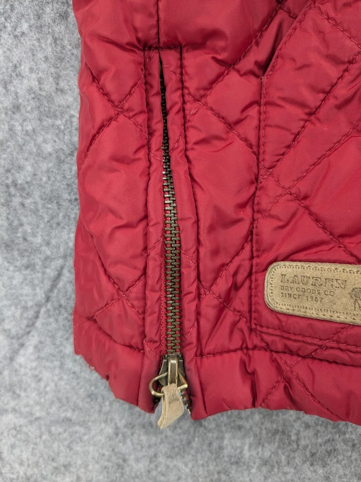 Chaleco Lauren Ralph Lauren Mujer Mediano Acolchado Cuello Pana Forro Ecuestre Foto 4 de 4