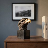 Hochwertige Bronze Adlerkopf Skulptur, Auf Marmorsockel, H.21 Cm