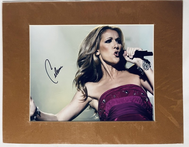 CELINE DION Signed Original 8x10 Photo Matted Authentic Autograph w/COA