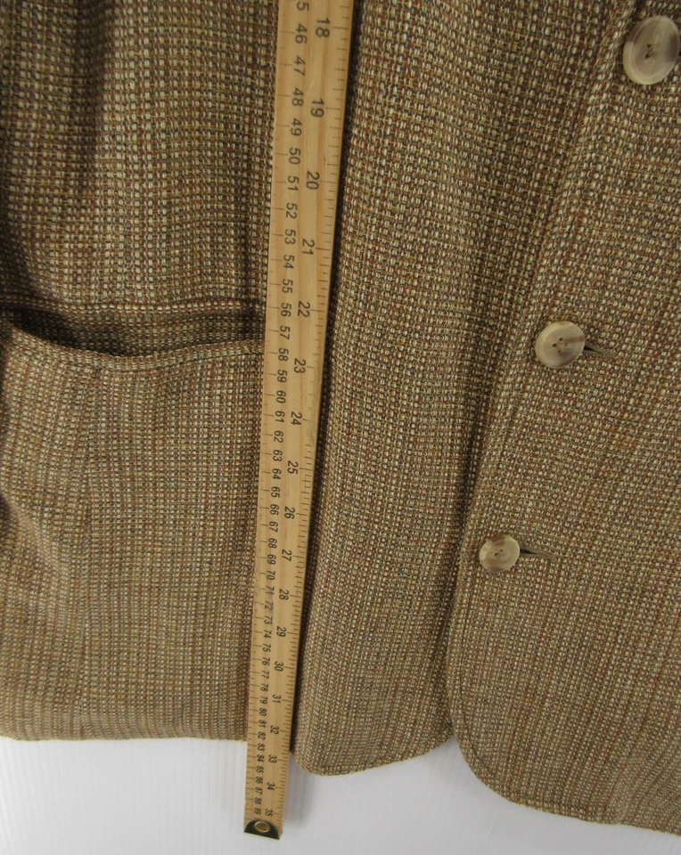 Abrigo Deportivo J Peterman Hombres 44 Marrón Blazer Seda Tweed Chaqueta Clásica Forrada * Foto 4 de 4