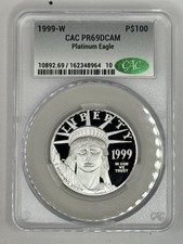 1999 W Platinum Eagle 1oz $100 CACG PR69DCAM 1 Ounce 2300.00 per troy oz