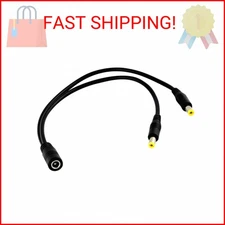 JacobsParts 1:2 DC Power Splitter Cable Cord 1 Female to 2 Male 5.5x2.1mm Port P