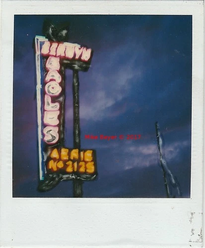 Vintage Neon Sign Of an Eagles Aerie Berwyn Il. Original Polaroid SX-70