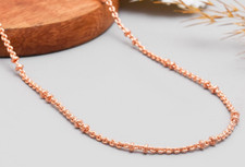 22 inch Pure Copper Beaded Link Chain Necklace, Healing Copper Jewelry Spiritual