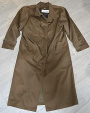 Vintage Braefair Trench Coat Jacket Womens Size 10 Brown /w Liner Shoulderpads