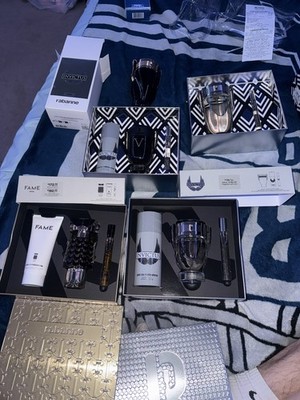 Brand New Collection of 4 Paco Rabanne Invictus/Fame Gift Sets w Travel. EDP  