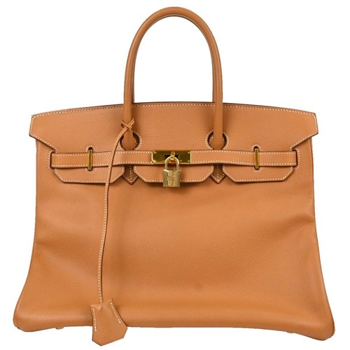 Best09 Hermes Gold Courchevel Birkin 35 Handbag 9□A KW00108