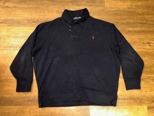 Polo Ralph Lauren Blue Sweater Two Button Neckline 100 Cotton