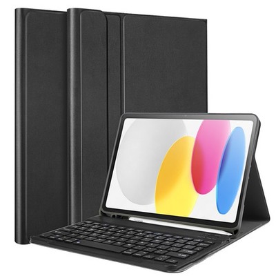 For iPad A16 /10th gen Keyboard Case Folio Leather Stand Shockproof Smart Cover
