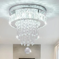 Candelabros De Techo Cristal Modernos 9.8" Lamparas LED Para Comedor Sala Cocina