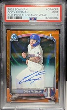 Cody Freeman 2025 Bowman Chrome 1st Orange Wave Refractor Auto #CPA-CFR #9/25