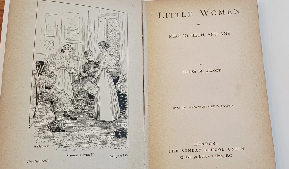 c1896 1st ed Little Women, Meg, Jo, Beth & Amy, L. M. Alcott illus J. Mitchell - Imagem 2 de 4