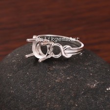Semi Mount Ring 925 Sterling Silver 7 X 7 MM Mount Prong Setting Blank Ring 853
