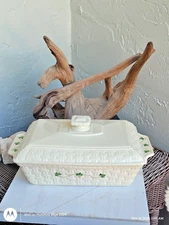 NEW  Belleek Shamrock 2 Quart Rectangular Covered Casserole No Box Display Piece