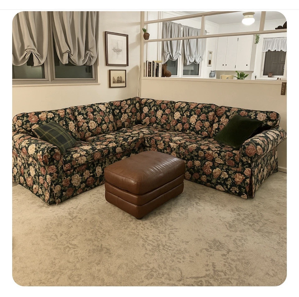 Funda Sofá Seccional IKEA Ektorp 2.2 Repuesto Azul Marino Floral Foto 3 de 3