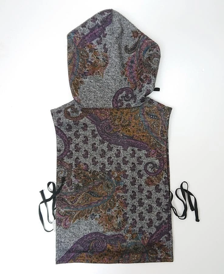 Engineered Garments Hooded Wool Vest Liner Charcoal Gray Paisley FREE Size F/S - Image 3 of 4