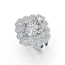 Sterling Silver Semi Mount Ring Setting Cushion CU 10X10mm Vintage Inspired