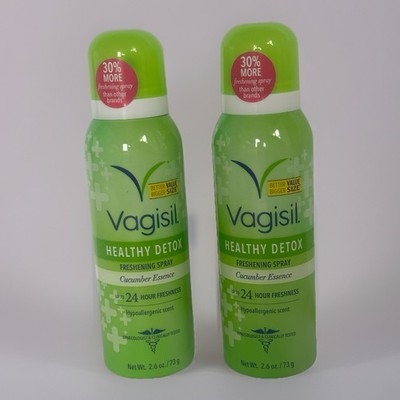 2x Lot Vagisil Healthy Detox Freshening Spray Clean Cucumber Essence 2.6oz.