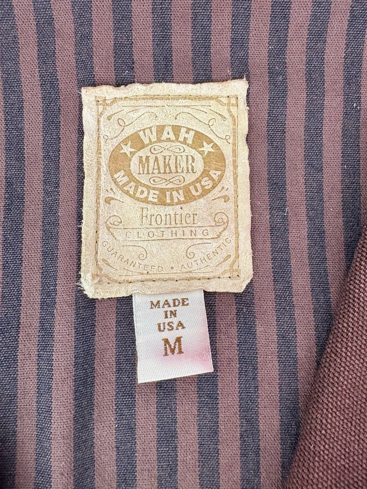Vintage Wah Maker frontier clothing Vest Men M Brown canvas made in USA - Image 4 of 4