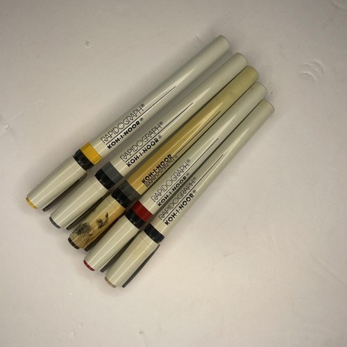 VTG rapidograph koh-i-noor pen Lot Of 5 Pens Technical Pens Fine Line Refillable