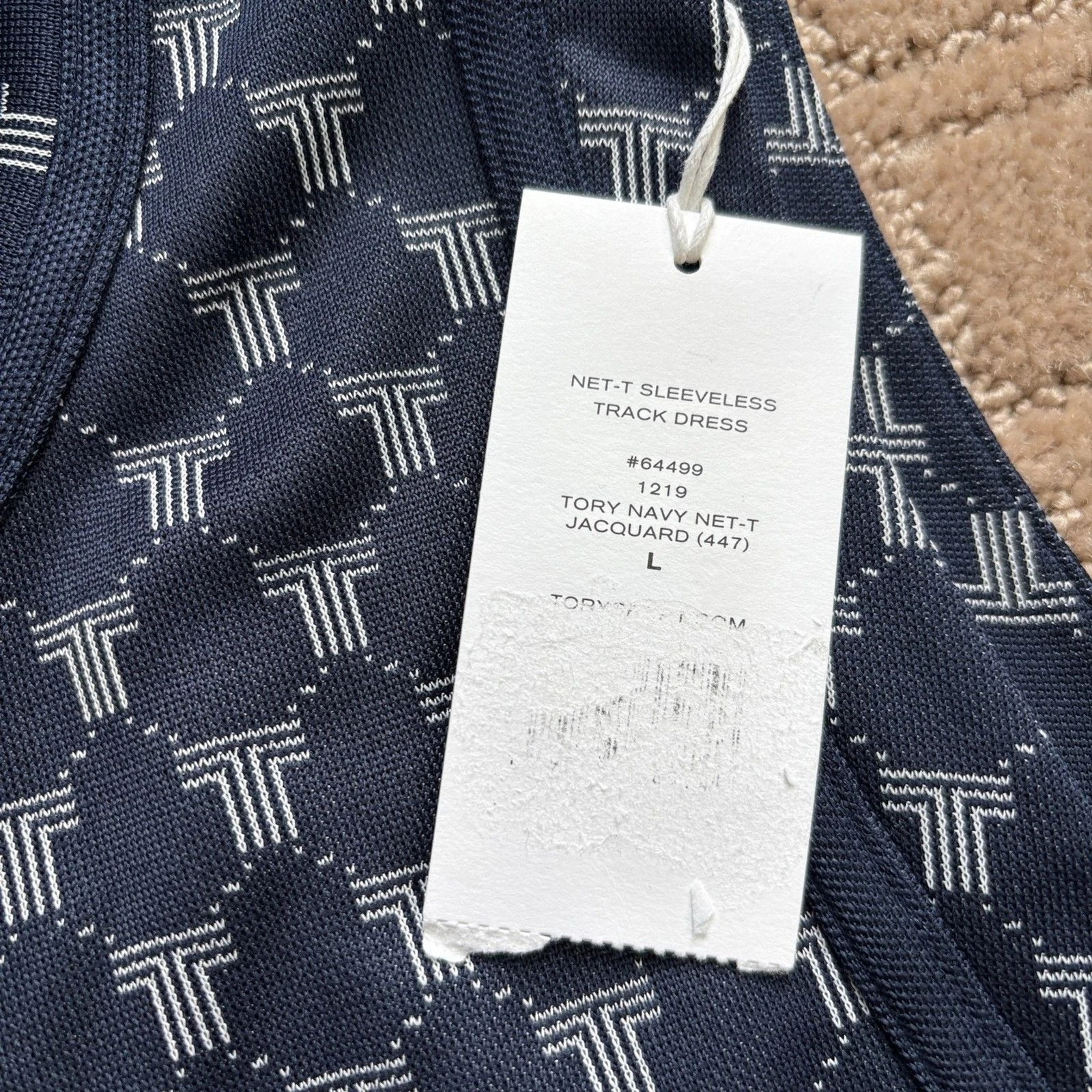 Abito sportivo senza maniche Tory Burch jacquard blu navy grande tennis pickleball