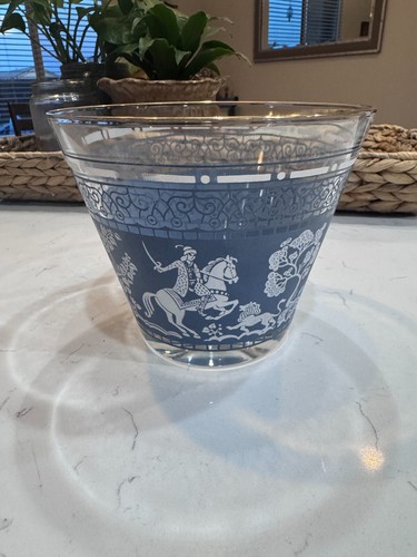 Hazel Atlas Jasperware Arabian Knights Ice Bucket Large Bowl MCM 1960s