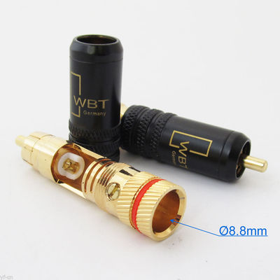 2X High Quality Gold plating RCA plug lock Soldering Audio/Video plug Connector