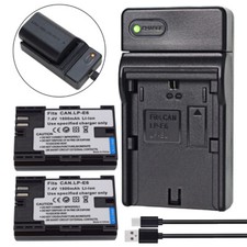 2x LP-E6 Battery USB Charger for Canon EOS 80D, 6D, 7D, 70D, 60D, 5D Mark II III