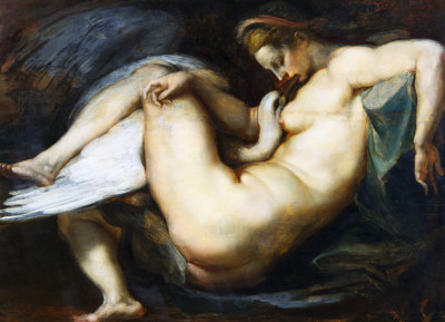 PETER PAUL RUBENS LEDA AND THE SWAN EROTIC ART GICLEE PRINT FINE CANVAS
