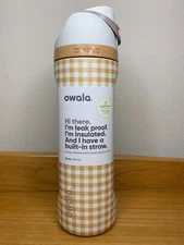Owala "Suppertime" 24oz Free Sip Gingham Plaid Magnolia Hearth Yellow *In Hand*