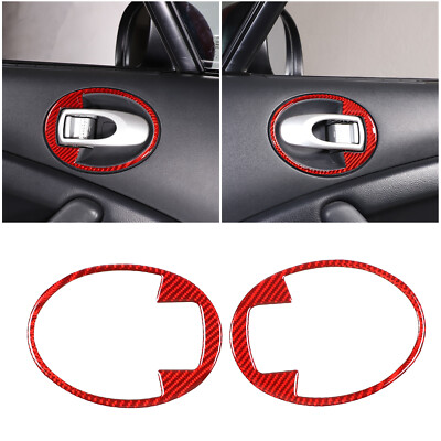 For Mitsubishi ECLIPSE 2006-11 Red Carbon Car Inner Door Bowl Trim Decorate Kit