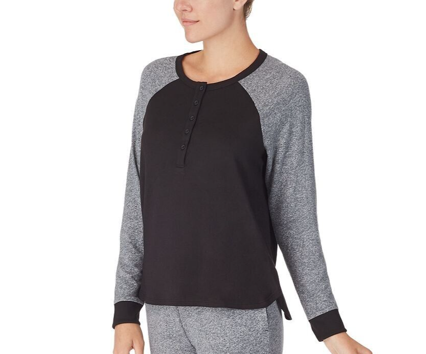 DKNY Women's Henley Top Black Size Small eBay