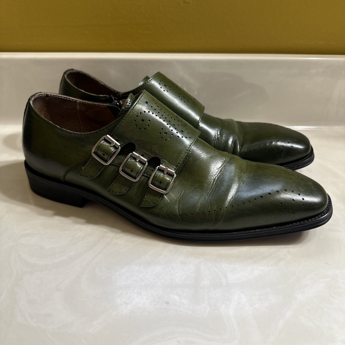 Steven Land dark green mens size 10 dress shoe | eBay