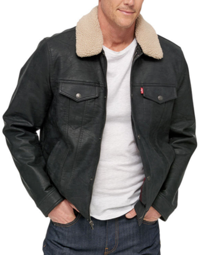 Levi's Mens Faux Leather Trucker Jacket 