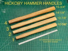 (1) Hickory Hammer Handle, oval eye, machinist/ engineers/ blacksmith hammer