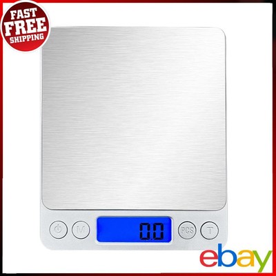 Digitale Küchenwaage 3000g/0,1g Elektronische Waage mit 2 Tabletts zum Kochen von Lebensmitteln