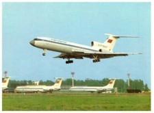 Aeroflot Soviet Airlines Camonet TU 154 Airline Issued Postcard