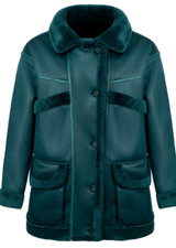 Urban Code Reversible Easy Fit Car Coat In Malachite Faux Suede,rrp £299.00