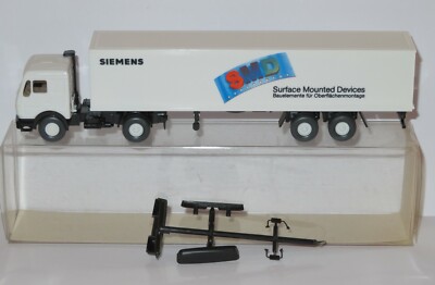 WIKING HO 1/87 MB TRUCK MERCEDES 1644 SEMI TRAILER SIEMENS SMD WHITE BOX 2