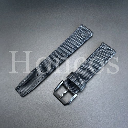 20/21/22mm nylon canvas black leather strap band Fits for IWC Mark XVIII PILOT'S - Picture 26 of 77