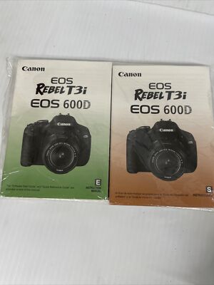Canon EOS Rebel T3i 600D Camera Instruction Manuals - English & Spanish