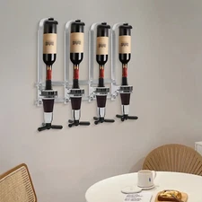 Liquor Dispenser 4 Bottle Wine Beer Alcohol Drink Shot/Wall Mounted Bar Beverage