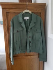 Derek Lam 10 Crosby Designer Bomber Style Short Green Linen Blend Jacket